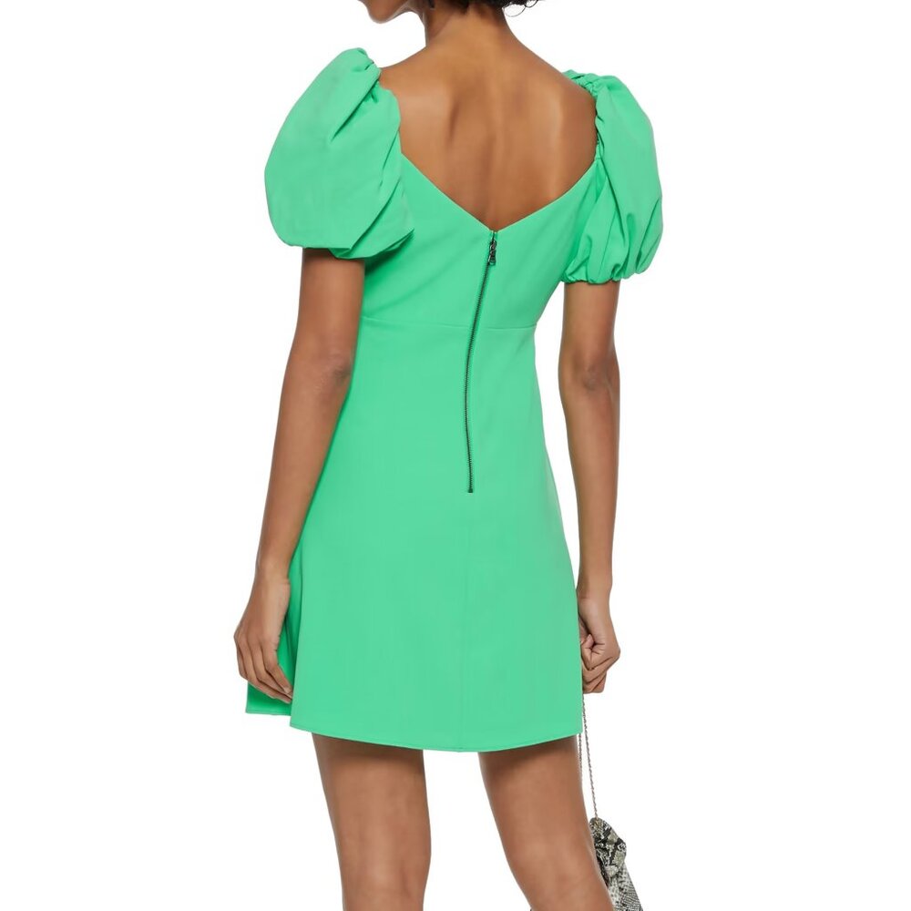 Alice + Olivia Dana Crepe Mini Dress in Green